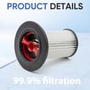 2 Pack Ersatzfilter mit für Bosch Akku-Staubsauger Unlimited Gen2 Serie 8 BKS8214W/BSS825ALL/BSS81POW1/BBS8214PET,Part # 12036642,12023349 - 6