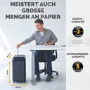 Fellowes 20 Blatt Aktenvernichter Partikelschnitt (P4), Papierschredder für Büro, Homeoffice, Powershred LX220, Schredder mit 30L Papierkorb, 100% staufrei, Safesense, Füllstandsanzeige, schwarz - 7