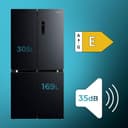 Cecotec Frigorífico 4 Puertas Total No Frost de 474L Bolero CoolMarket 4D 474 Dark E. 177,5cm de Alto, 83,3 cm de Ancho, Clase E, Ultra Silencioso, Iluminación LED, Compresor Inverter Plus, Inox Negro - 3