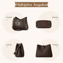 VARLIVOO Bolsos de Mujer Pequeños — Bolso Bandolera Cuero PU con Doble Correa, Elegante Bolsas Mujeres para Trabajo, Viaje y Citas (Marrón) - 3