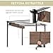 Outsunny Gazebo Pergola da Giardino 3x4m con Telo Scorrevole in Poliestere e Struttura in Alluminio, Grigio e Marrone - 3