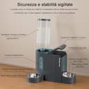 Gardner Pet 2 in 1 Distributore Automatico Cibo e Acqua Gatti (3L*2), Distributore Automatico Cibo Gatti con Ciotola in Acciaio Inox, GravitÀ Dispenser Crocchette Gatto, Senza BPA, Grigio Scuro - 8