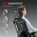 FLEXISPOT ErgoX Pro Ergonomischer Bürostuhl mit ausziehbarer Fußstütze, 12-stufiger Höhenverstellung, 7D-Armlehnen, 5D-Lendenstütze, 4D-Kopfstütze, 250 kg Belastbarkeit Netzsitz (Schwarz) - 6