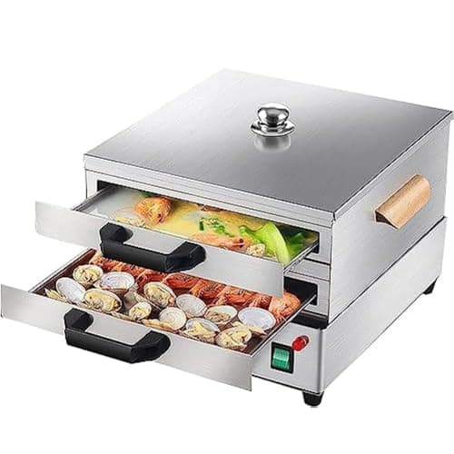 Máquina de vapor multifuncional para cocinar en casa, perfecta para hacer dim sum, bollos y albóndigas con 2 cajones + 1 vaporizador