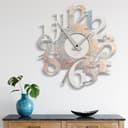 Giallobus - Reloj premium - Carved - Madera de MDF - Premium 60x60cm - 17 - Mixed marble - Artesano Made in Italy - Silencioso - Idea de regalo - Doble nivel moderno - 4