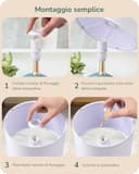 EDISHINE Lámpara de Mesa de Cerámica, Elegante y Moderna, con Pantalla de Tela, Bombilla E14 Incluida, 2700K Luz Cálida, para Dormitorio, Salón y Decoración - 7