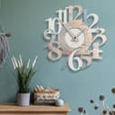 Giallobus - Reloj premium - Carved - Madera de MDF - Premium 60x60cm - 17 - Mixed marble - Artesano Made in Italy - Silencioso - Idea de regalo - Doble nivel moderno - 3