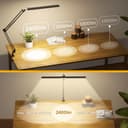 SKYLEO Lampada da Scrivania LED, Doppia Testa -Telecomando, 2400 LM, 24W, 5 Modi di Temperatura, Dimmerabile -Temp & Mem, Facile Installare - Per Ufficio, Letture - Nero - 2