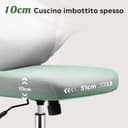 DEVAISE Sedia Ufficio Ergonomica con Supporto Lombare Regolabile, Funzione dondolante, Poggiatesta 3D Regolabile, Braccioli Ribaltabili a 90°, Schienale in Rete Traspirante – per Ufficio – Bianco - 10