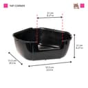 Ferplast Lettiera Gatto Angolare, Toilette per Gatti Grandi, in Plastica con Bordi Alti, Facile e Veloce da Pulire L 56,5 x W 50 x H 21,5 cm, paletta inclusa, Nero - 8