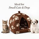Igloo Pet Bed Cat Kitten Dog Fleece Cute Pyramid Cozy Washable Warm House Cave Pet Tent for Kittens, Rabbits, Guinea Pigs, and Other Small Animals - 4