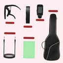 Electric Guitar Beginner Guitar 40.2 Inch Solid Poplar Body Maple Neck Laurel Fingerboard HH Pickups Les Paul Style with Gig Bag Tuner (Color Options) (Red) - 7