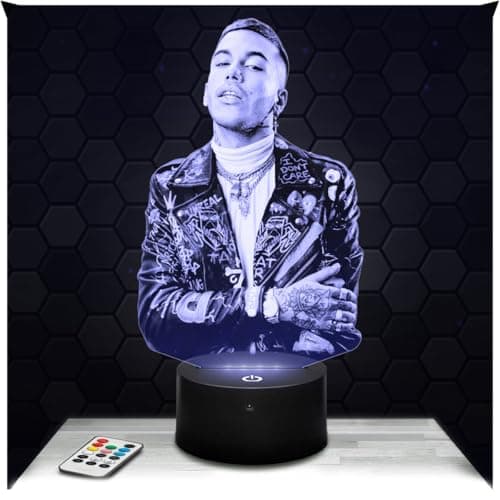 Lampephoto.fr - Lampada 3D S. Ebbasta Decorazione Rapper Italiano Idea Regalo Uomo Donna Oggetto S. ebbasta Luce Notturna Adulto Decorazione Camera Idea Regalo Natale Uomo Donna Originale, 3D Led TOP
