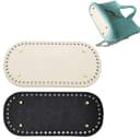 Spldsun 2 piezas Fondo del Borse, Ovale Fondo per Borsa Uncinetto, PU Bolsa Cojín Inferior, bolsa de fondo tejido, ideal para tejer bolsos, bolsas hechas a mano (22 x 10 cm) - 1