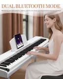 LALAHO 88 Key Semi-Weighted Keyboard Piano, Digital Piano Keyboard with Professional Triple Pedal, Bluetooth MIDI Function, Advanced Chip and Full Equipment for Beginner (White) - 4