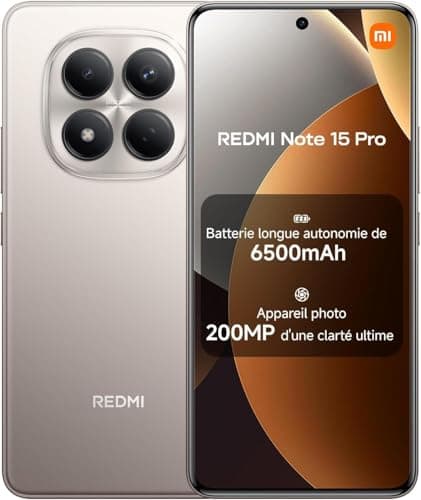 XIAOMI Smartphone Redmi Note 15 Pro NFC, 12+512 GB, Colore Titanio, IP65, schermo AMOLED, Android 15, processore Mediatek Helio G200 Ultra, Fotocamera 200 MP, 6,77 Pollici, 45W, senza Caricatore