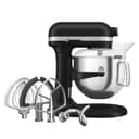 KitchenAid Robot de Cocina - Artisan - Batidora amasadora multifunción con bol elevable de Acero Inoxidable 6,6 L - Batidora de repostería con 5 accesorios - Negro mate - 1