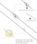 OSTAN Collar Mujer Plata 925, Cadena Barbada 1.4 mm - largo 40cm 50cm 60cm collar Delgado Femenino Colgante - 2