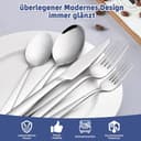 Besteck Set 6 Personen, Bastwe 36 teiliges Edelstahl Besteckset mit Steakmesser, Hochwertiges Messer Gabel Löffel für Familie/Party/Hotel, Hochglanzpoliert & Spülmaschinenfest - 3