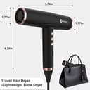 slopehill Ionen Haartrockner, 110,000RPM Bürstenloser Motor Schnelles Trocknen Föhn mit Magnetischer Diffusor, Wenig Lärm/Biokeramische Technologie, für Zuhause, Reisen, Salon (Mattschwarz) 2 - 6