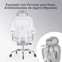 LarkLeaves Silla de Oficina Ergonómica con Reposapiés y Almohadilla Cervical - Respaldo Ajustable 5 Niveles, Soporte Lumbar 2D, Ruedas de Goma Silenciosas, Malla Transpirable para Oficina, Gris - 9