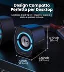 Edifier G1000 II Casse per Computer Gaming, Driver Full-Range da 2,5 Pollici con Bassi Potenziati, Bluetooth 5.4 via USB-C/AUX, 9 Modalità RGB Dinamiche, Compatte per PC/PS5/Switch (Nero) - 9