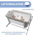 Chicco Next2Me Magic Evo, Beistellbett für Babys, mit Schaukelmodus, Kippfunktion, aufklappbarem Seitenteil, Verstellbarer Höhe, 4 Rädern, inkl. Matratze und Reisetasche, Beige - 4
