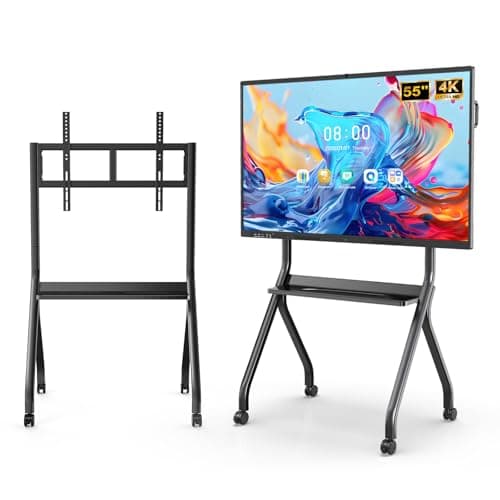 JASZDOT Pizarra blanca interactiva de 55 pulgadas, pantalla táctil 4K UHD Android 13, 8 GB de RAM, 128 GB de ROM, para aulas y oficina, WiFi, Bluetooth, HDMI, cámara, micrófono, incluye soporte de