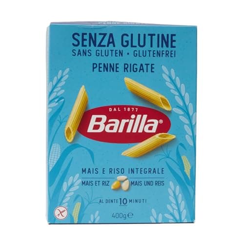 Barilla Pasta sin gluten, penne rigate, Maíz y arroz integral, 400g, El embalaje puede variar