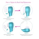 Azonbey Bürstenkopf-Ersatz, kompatibel mit Clarisonic Mia 1, Mia 2, Mia Fit, Alpha Fit, Smart Profile Uplift und Alpha Fit Gesichtsreinigungsbürstenköpfen (Blau, 2 Stück) - 6