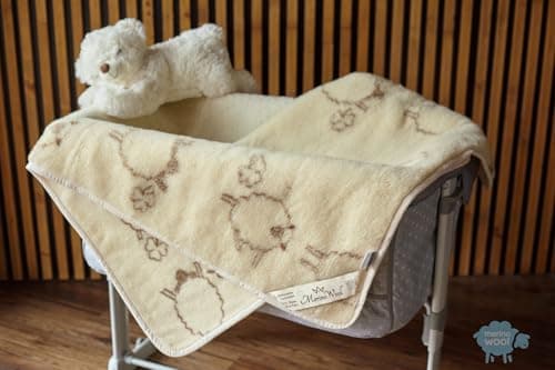 Manta de lana merino, regalo para bebé, 140 x 100 cm, producto natural