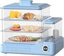 Vaporera de 3 Capas extraíble de 40 L con función de Aislamiento de 12 Horas, 800 W para Verduras, Carnes y Pescado Blue - 1