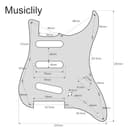 Musiclily 11 Löcher SSS Strat Schlagbrett Gitarre ST Pickguard für Fender American/Mexican Standard Stratocaster Modern Style E-Gitarre,4 lagig Tortoise Shell - 2