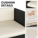 Yaheetech 5 Pieces Patio Furniture Set, PE Rattan Garden Modular Lounge Sofa Set with Tempered Glass Table and Water-Resistant Cushions for Patio, Balcony (Black/Beige) - 6