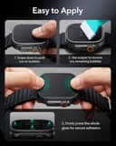 ESR 2er-Set Armorite Panzerglas für Apple Watch Ultra 3/2/1 (2025/2024/2023/2022, 49 mm), Militärischer Schutz, Gehärtetes Glas mit Aluminiumlegierungsrahmen, Kratzfest, Schwarz - 9