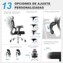 MELOKEA Silla de Oficina Ergonómica, Reposabrazos 4D, Profundidad de Asiento Ajustable, Ruedas de Goma, Inclinación de 4 Niveles, Cómodo para Personas Altas, Estudio & Despacho, Silla Escritorio 200KG - 3