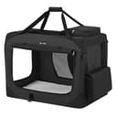 FEANDREA Trasportino per Cani, Gabbia Pieghevole per Animali Domestici, Taglia XL, Tessuto Oxford e Maglia, Traspirante, Portatile, Struttura in Metallo, con Manici e Tasche, 81 x 58 x 58 cm, Nero PDC80H - 1