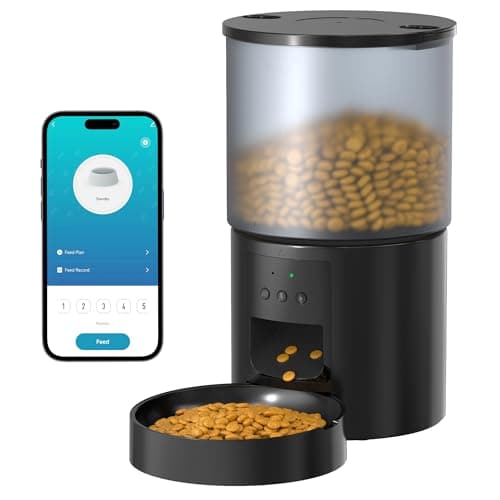 Distributore Automatico Cibo Gatti Cani WiFi: Dosatore Crocchette per Animali Domestici con 10S Registrazione - Mangiatoia Automatica per Cibo Distributore Crocchette Gatto Timer Nero 4L