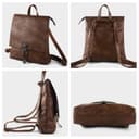 Kiepoar Damen Rucksack Leder Modischemit Mittelgroß Diebstahlschutz, Umhängetasche aus Echtem Handtasche 3-in-1 Lederrucksack für Uni Arbeit Schule Reise - 5