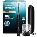 Philips Sonicare DiamondClean 9000 spazzolino elettrico, spazzolino sonico con app, sensore di pressione, 4 modalità di spazzolamento, 3 livelli di intensità, nero, modello HX9911/09 - 1