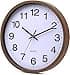 EMITDOOG Orologio da parete 30,5 cm, cornice in legno con venature in vetro, senza ticchettio, al quarzo, design moderno al quarzo, decorativo, per camera da letto, cucina, ufficio, classe, marrone - 1