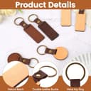 qxayxa 13 Pz Portachiavi in Legno Vuoti, Portachiavi Personalizzati Vuoti per Pittura, Incisione Laser, Decorazioni Fai Da Te, Regali (Rettangolo, Noce) - 3