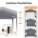 Sekey 3m x 3m One-Touch Pop Up Gazebo with Sides – Instant Setup, Heavy Duty & Waterproof 1000mm, Includes 4 Weight Bags for Extra Stability – Perfect for Outdoor Events (Grey, 3x3 with Sides) - 4