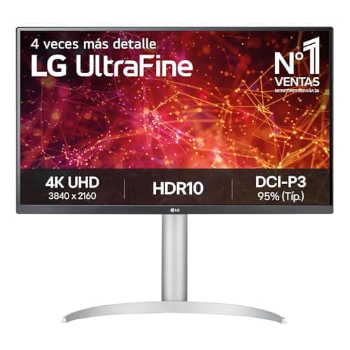 LG 27UP850K-W - Monitor Ultrafine 4K UHD 27" (3840x2160), Panel IPS, 60 Hz, HDR10, 5ms (GtG), DCI-P3 95%, USB-C, Super Resolution+, Black Stabilizer, Dual Controller, Soporte Ergonómico, Negro