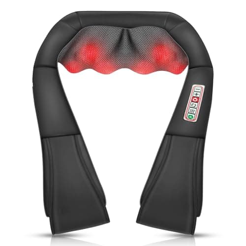 Shiatsu Neck and Shoulder Massager with Heat, Back Massager-Electric Deep Tissue 3D Kneading Massage for Shoulder Leg Body Muscle Pain Relief Use for Home Office,Best Gifts for Women Men Mom Dad