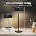 Philips Wireless Table Lamp, Pack of 2, Portable LED Battery Table Lamp with 2 Levels Height Adjustable, Touch Continuously Dimmable Night Light, Waterproof for Bedroom, Black - 5