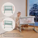 lionelo Aurora 3in1 Culla Co-sleeping e Lettino da viaggio per neonato bambini fino 9kg Regolabile in altezza e Inclinazione Parete aperta rete traspirata Materasso innovativo Zanzariera - 6