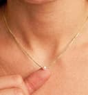 Generico Collana Donna con Perla d'Acqua Dolce Naturale e Catena Veneziana in Argento 925 Placcato Oro 18kt Girocollo Punto Luce Perla di Fiume Pendente Sospeso Elegante (45, Centimetri) - 2