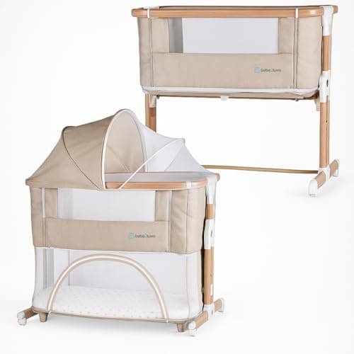 bebe2luxe LEO 4 in 1, Culla neonato fianco, lettino, culla co-sleeping, antigurgito, parco giochi per bambini...
