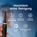 Oral-B iO Series 5 Plus Edition Elektrische Zahnbürste — Electric Toothbrush, Inkl. 3 Aufsteckbürsten, 5 Putzmodi für Zahnpflege, Reise-Etui — Zahnbürste Elektrisch, Designed by Braun, Schwarz - 4